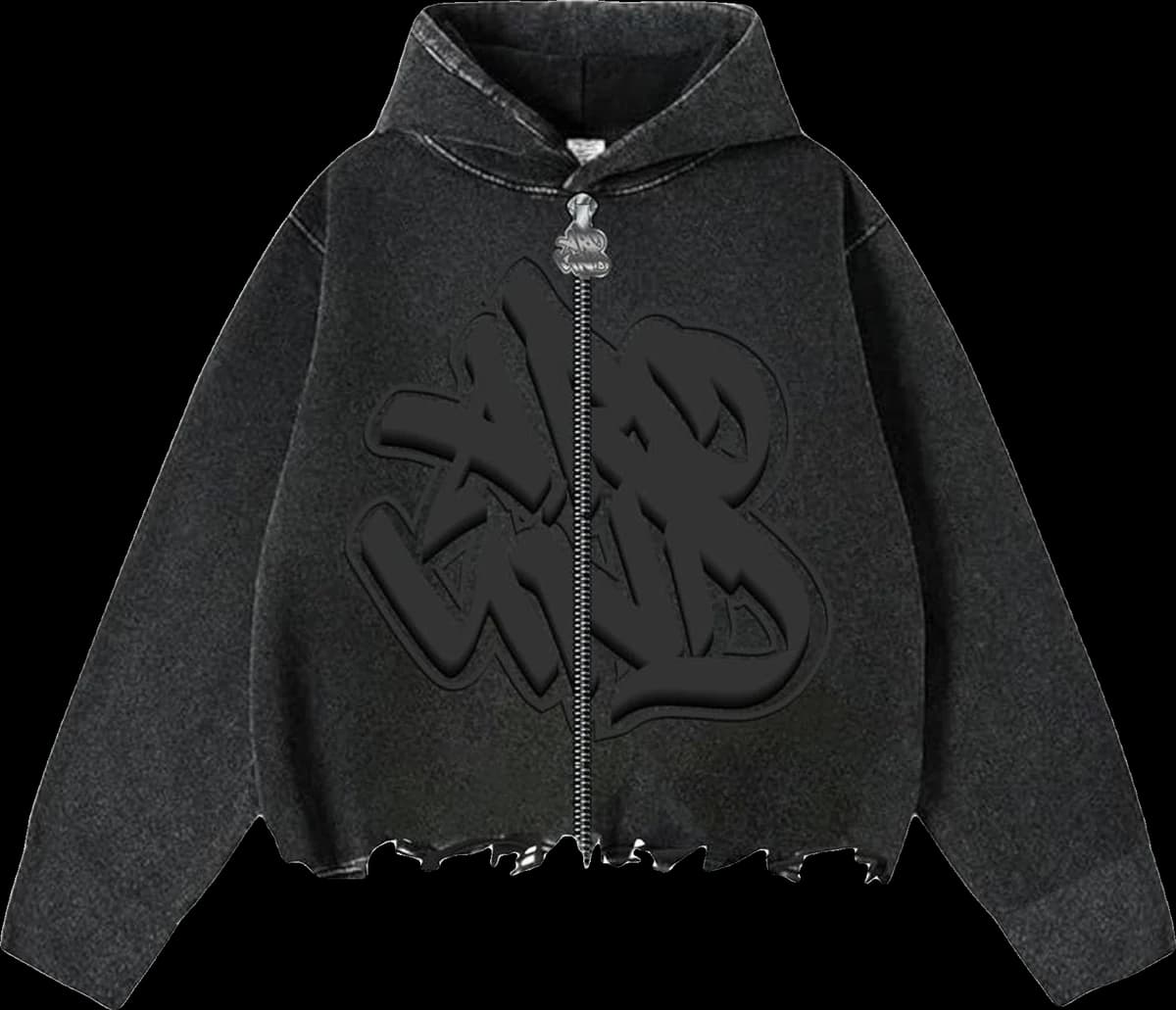 Around Onyx Crop Style Hoodie